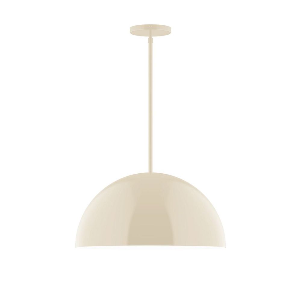 Montclair Lightworks STG433-16-L13 18" Axis Dome LED Stem Hung Pendant, Cream